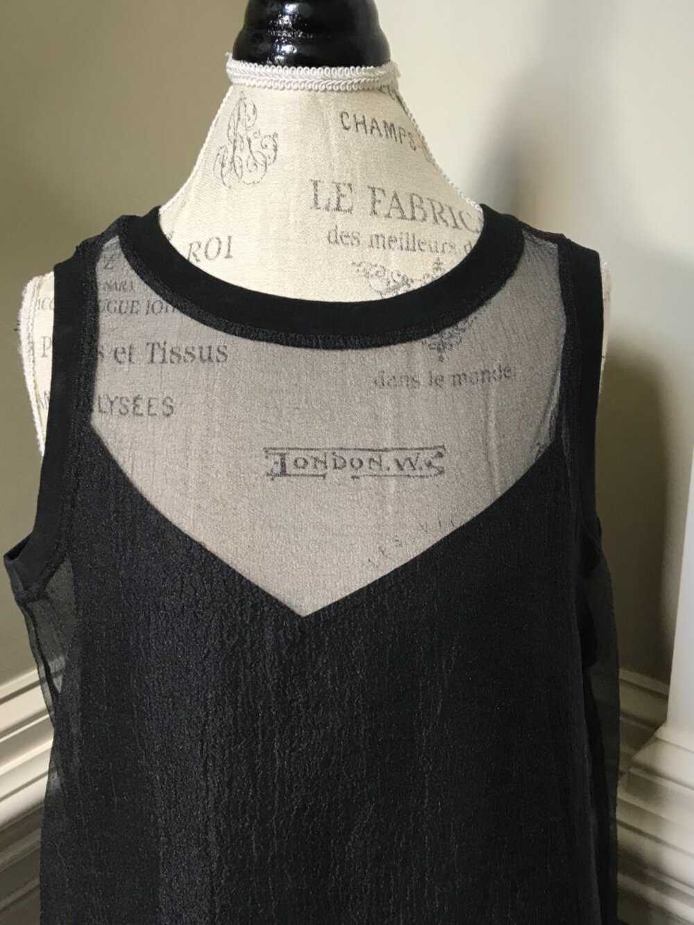 Cynthia Rowley Black Sleeveless Sheer-Panel Mini Dress - Picture 5 of 10